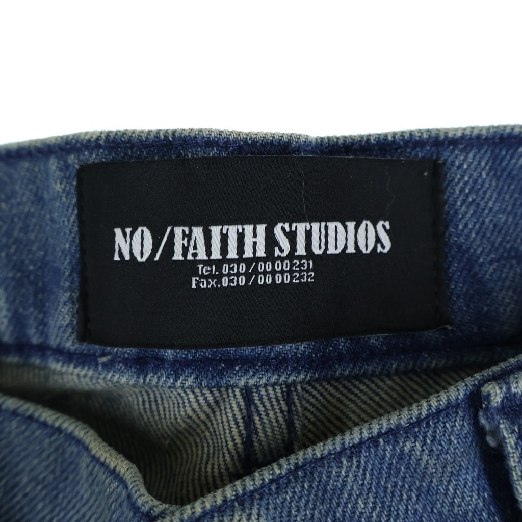NO/FAITH STUDIOS(ノーフェイスストゥディオス) DAMAGE WIDE BUGGY JEANS ダメージワイド バギージーンズ インディゴ