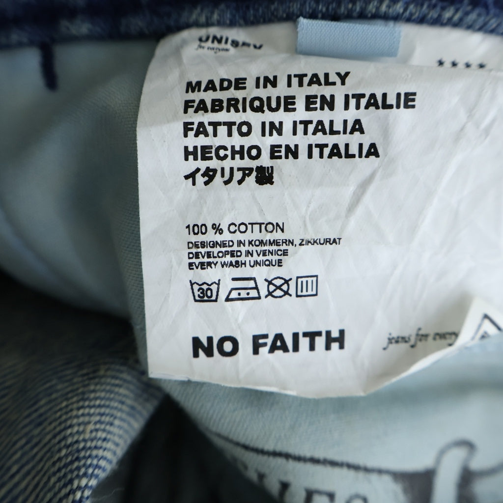 NO/FAITH STUDIOS(ノーフェイスストゥディオス) DAMAGE WIDE BUGGY JEANS ダメージワイド バギージーンズ インディゴ