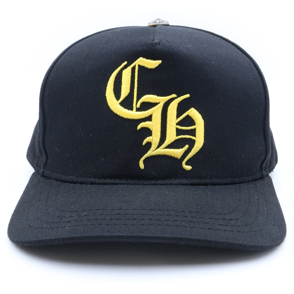 CHROME HEARTS(クロムハーツ) CH HAT CH刺繍ベースボールキャップ ブラック/イエロー
