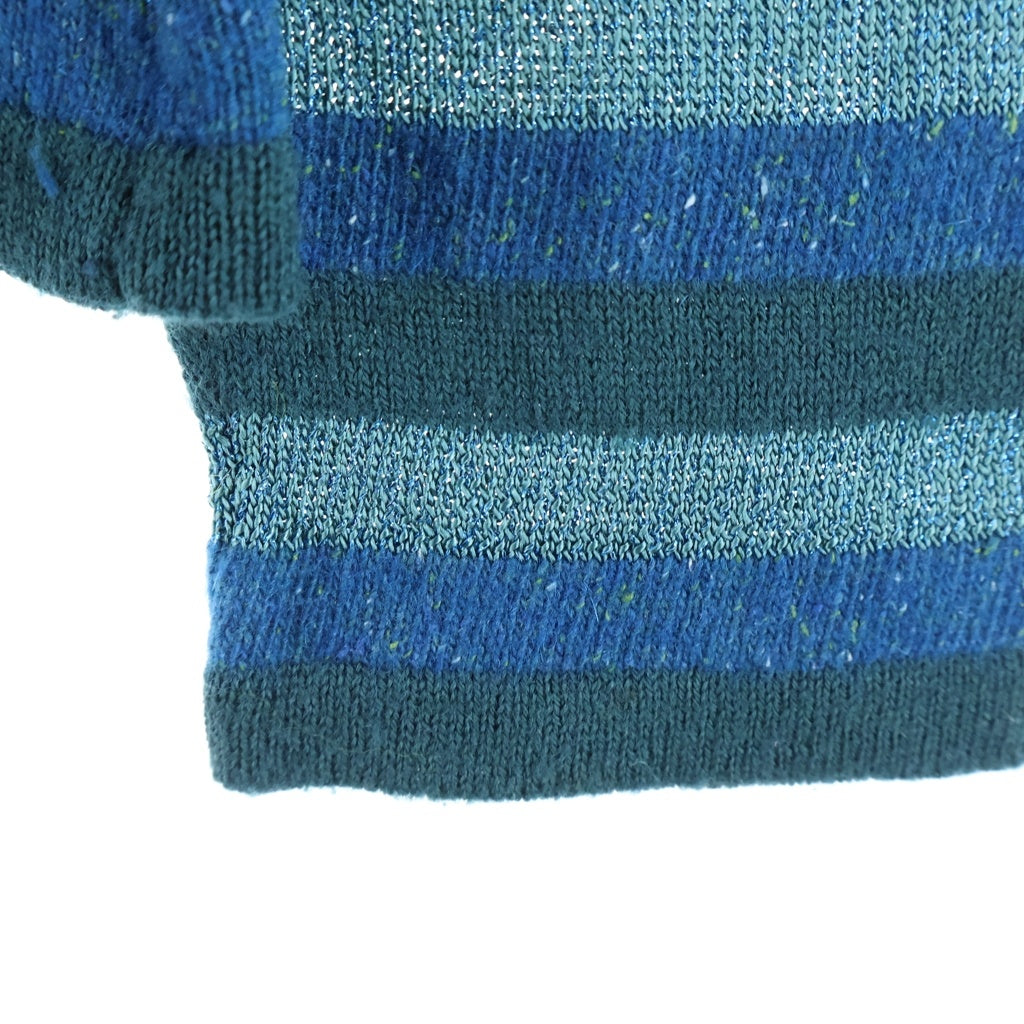DOLCE & GABBANA(ドルチェアンドガッバーナ) Gradation knit Hoodie グラデーション ハーフボタン ニットパーカー ライトグリーン レディース
