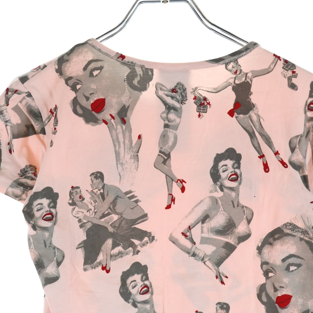 DOLCE & GABBANA(ドルチェアンドガッバーナ) 00S Pinup girl ピンナップガールプリント Tシャツカットソー ピンク レディース