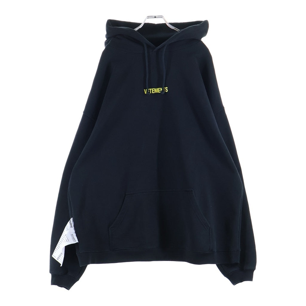 VETEMENTS(ヴェトモン) 22SS LOGO LABEL PULLOVER HOODIE ロゴレーベル プルオーバーパーカー ブラック UE52TR380X
