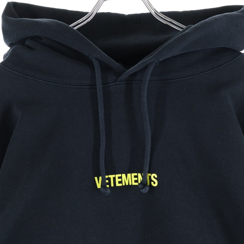 VETEMENTS(ヴェトモン) 22SS LOGO LABEL PULLOVER HOODIE ロゴレーベル プルオーバーパーカー ブラック UE52TR380X