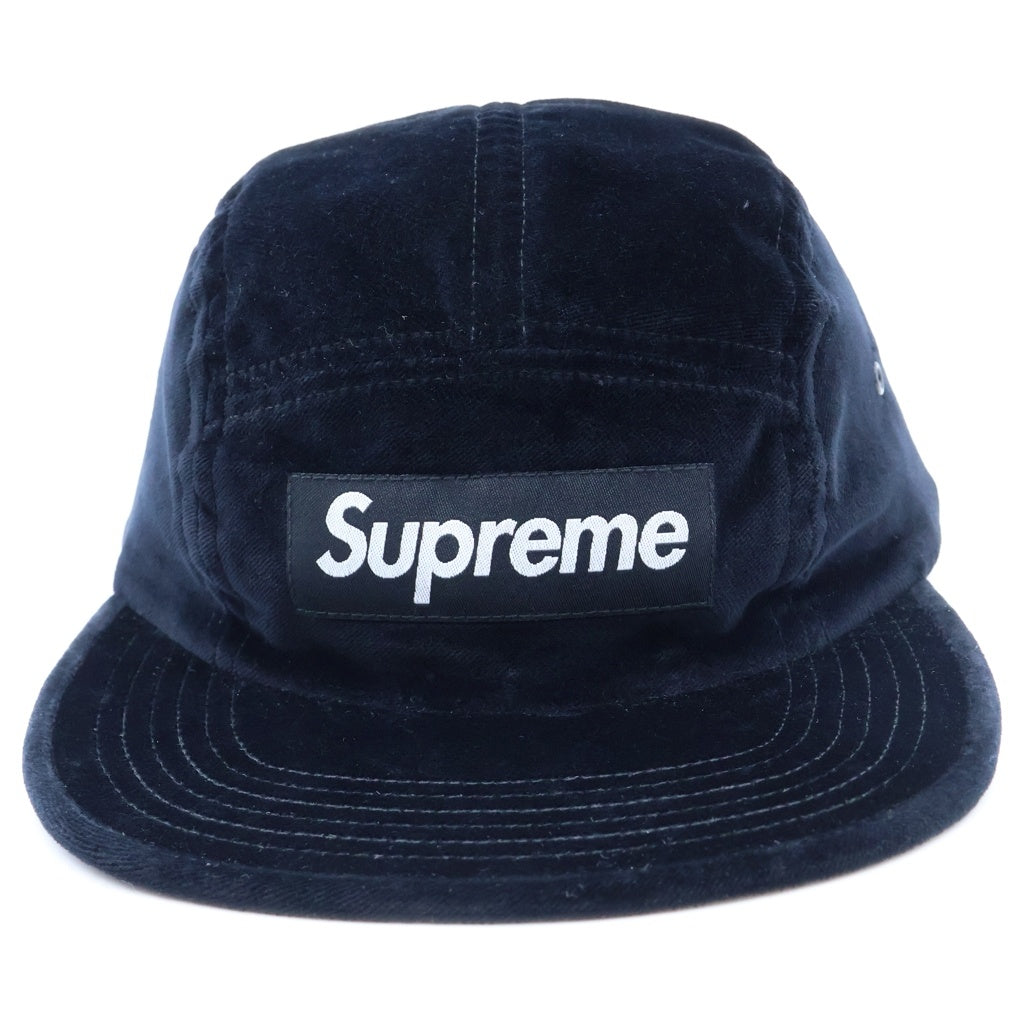 SUPREME(シュプリーム) 18AW Velvet Camp Cap BOXロゴ ベルベット キャンプキャップ ブラック