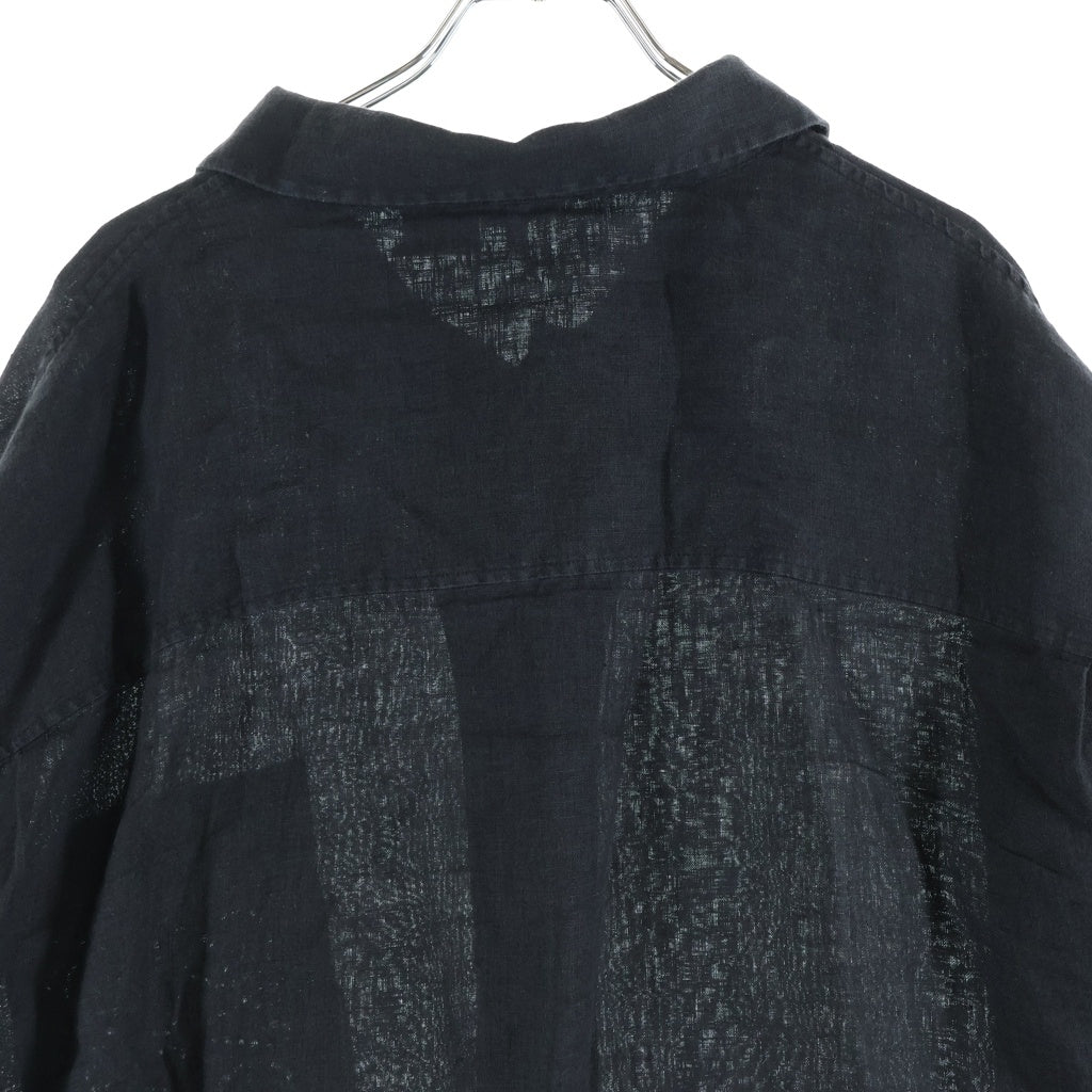 LOEWE(ロエベ) ANAGRAM POCKET SHIRT アナグラム ポケット リネン長袖シャツ ブラック H616Y05X63