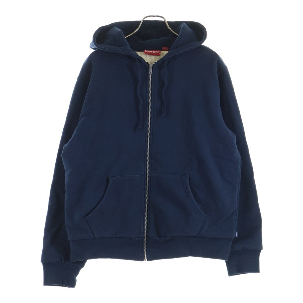 SUPREME(シュプリーム) 18AW Thermal Zip Up Sweatshirt 裏地サーマル フードロゴ ジップアップパーカー ネイビー