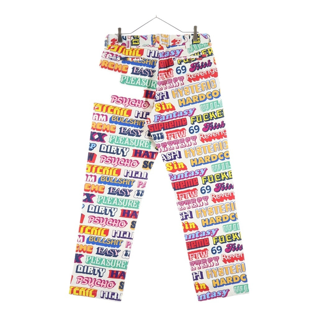 SUPREME(シュプリーム) 17AW ×Hysteric Glamour Text Work Pant ワークパンツ マルチカラー