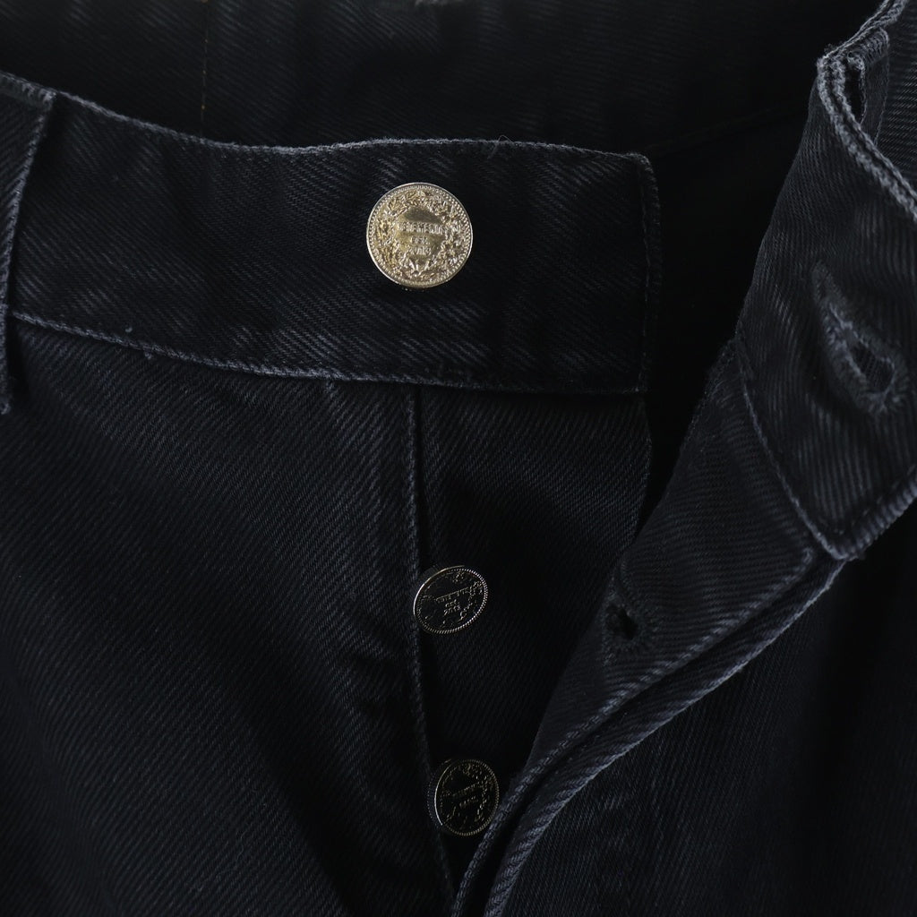 VETEMENTS(ヴェトモン) 23SS ダクラッシュ加工 デストロイ インサイドアウト バギーデニムパンツ ブラック UA65PA840B