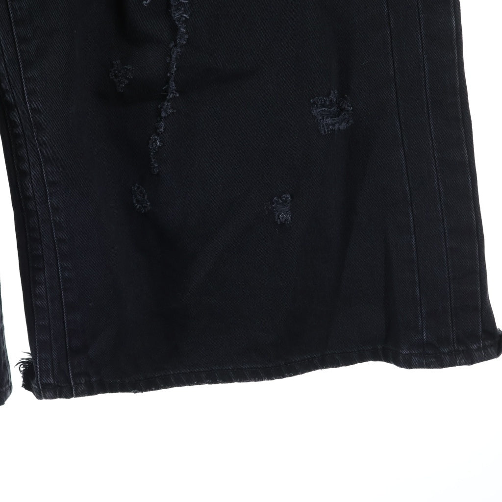 VETEMENTS(ヴェトモン) 23SS ダクラッシュ加工 デストロイ インサイドアウト バギーデニムパンツ ブラック UA65PA840B