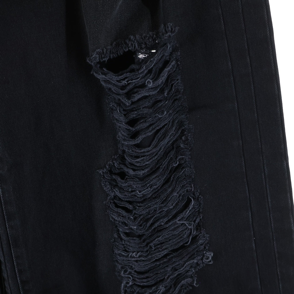 VETEMENTS(ヴェトモン) 23SS ダクラッシュ加工 デストロイ インサイドアウト バギーデニムパンツ ブラック UA65PA840B