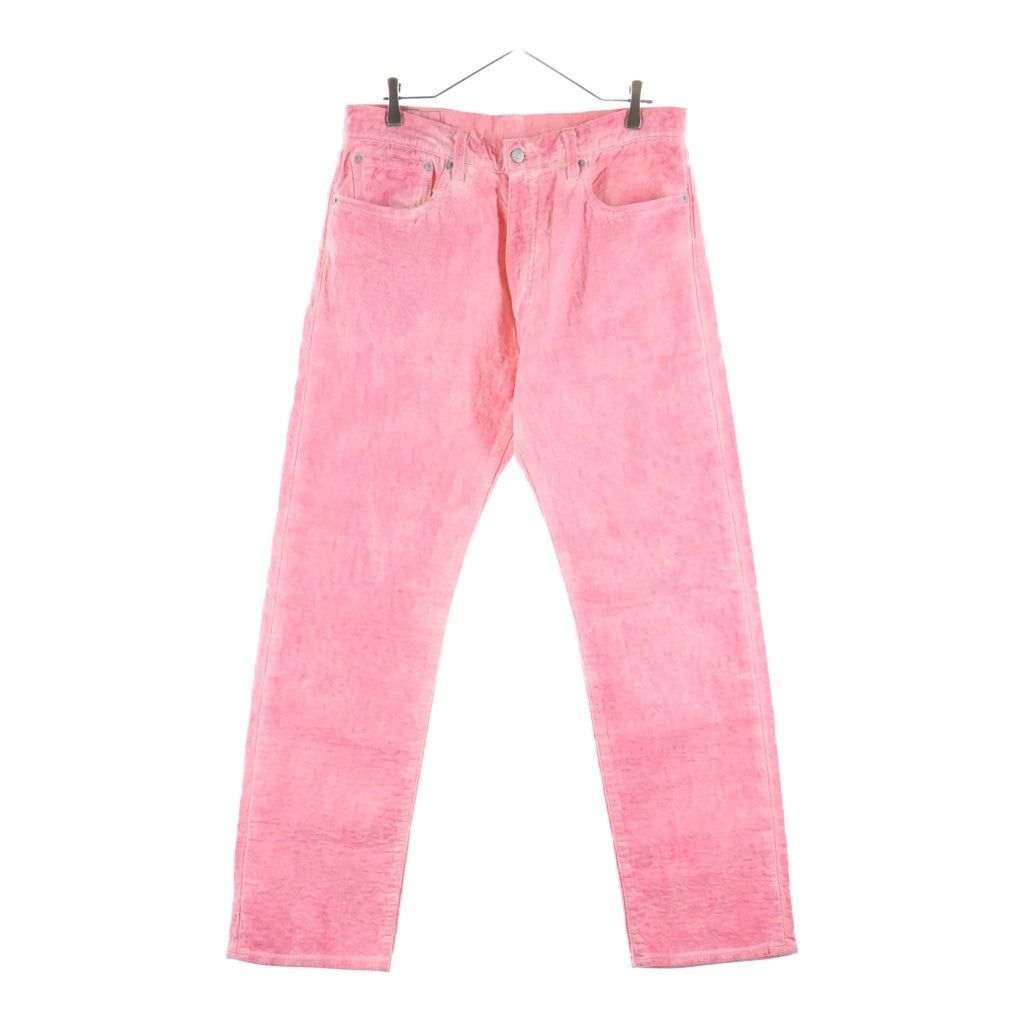STUSSY(ステューシー) ×Levi's 総柄 ストレート デニムパンツ ピンク PC9-A5219-0000