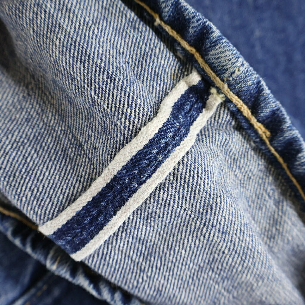 Levi's(リーバイス) VINTAGE 50s 501XX レザーパッチ 推定両面期 大文字リベット センターフープ 通常R フラット隠しリベット デニムパンツ インディゴ