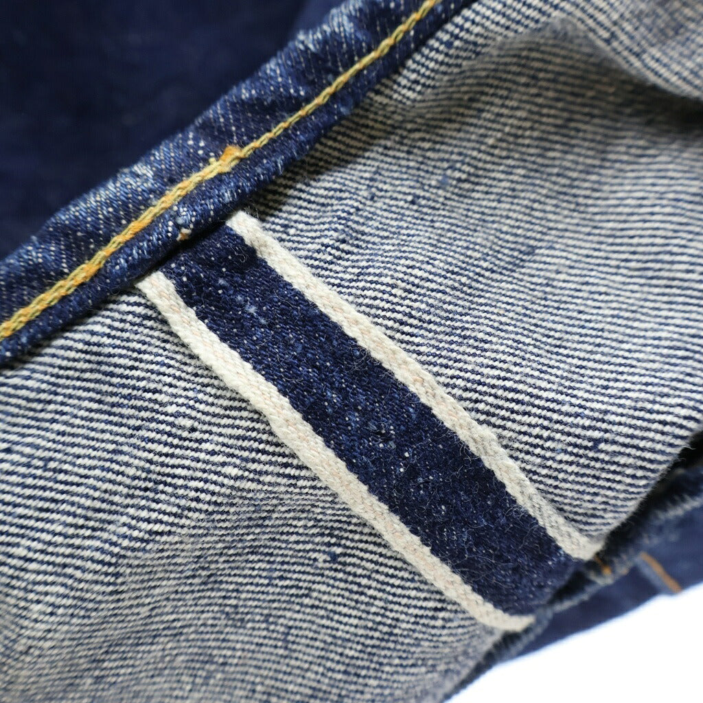Levi's(リーバイス) VINTAGE 50s 501XX レザーパッチ 残り 両面 大文字リベット センターフープ フラット隠しリベット デニムパンツ インディゴ