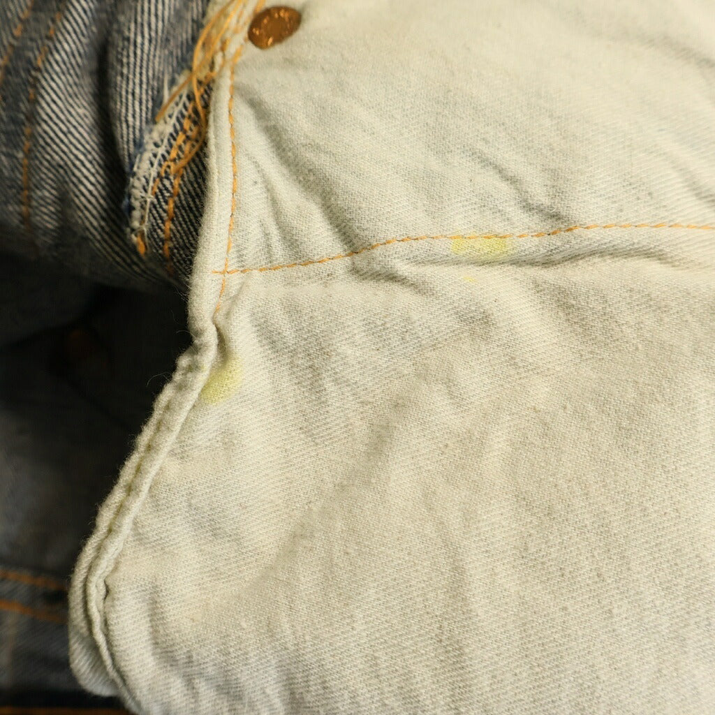 Levi's(リーバイス) VINTAGE 50s 501XX レザーパッチ 残り 両面 大文字リベット センターフープ フラット隠しリベット デニムパンツ インディゴ
