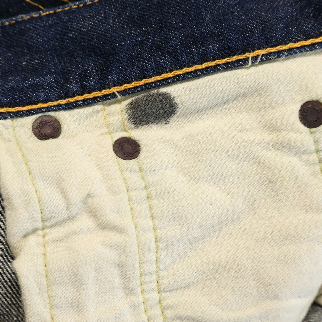Levi's(リーバイス) VINTAGE 50s 501XX レザーパッチ 残り ビーフジャーキー 両面 大文字リベット センターフープ フラット隠しリベット デニムパンツ インディゴ