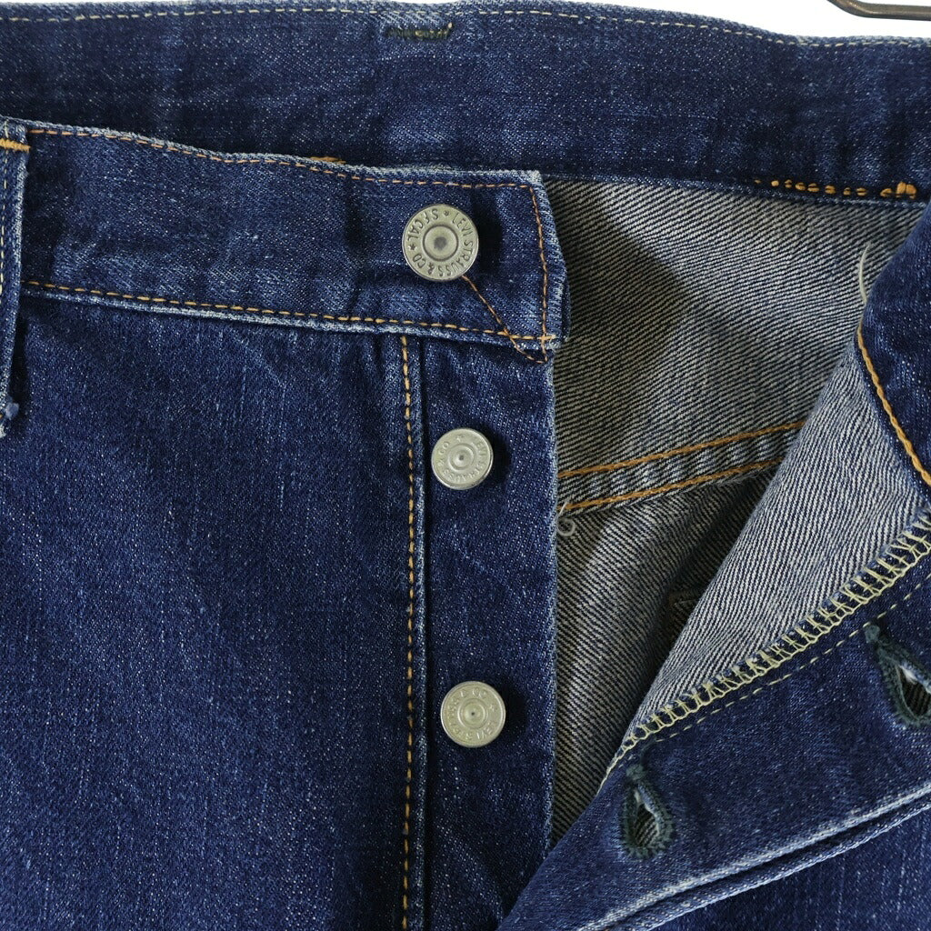 Levi's(リーバイス) VINTAGE 50s 501XX レザーパッチ 両面 大文字リベット センターフープ 通常R フラット隠しリベット デニムパンツ インディゴ