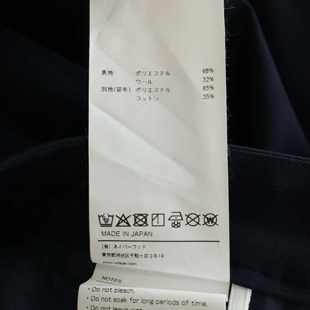 WTAPS(ダブルタップス) 26SS TROUSERS トラウザーズ ツータックパンツ ネイビー 261TQDT-PTM05
