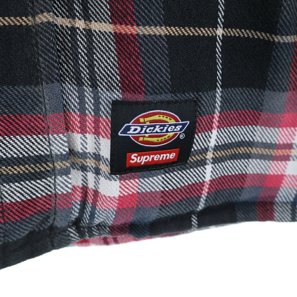 SUPREME(シュプリーム) 25AW ×Dickies Lined Zip Up Hooded Flannel Shirt ×ディッキーズ チェック柄ジップアップフーデッド長袖シャツ レッド