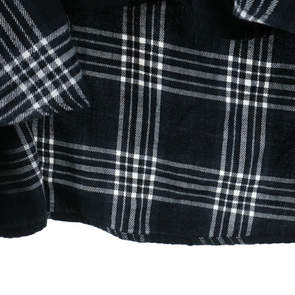 BALENCIAGA(バレンシアガ) 22SS TROMPE LCEIL SHIRTS ドッキングチェック長袖シャツ ブラック 699371 TMM03