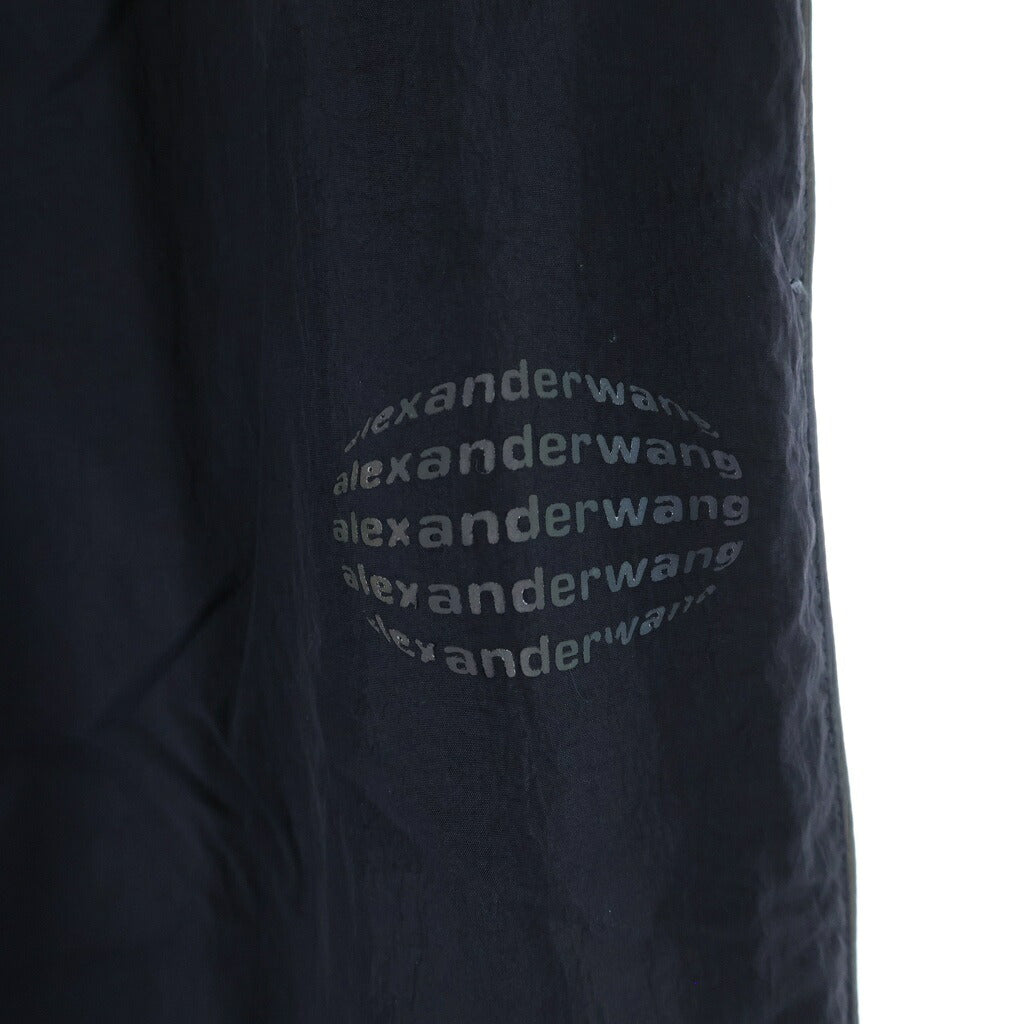 ALEXANDER WANG(アレキサンダーワン) 23SS ロゴプリント ナイロン トラックパンツ ブラック UWC1234064