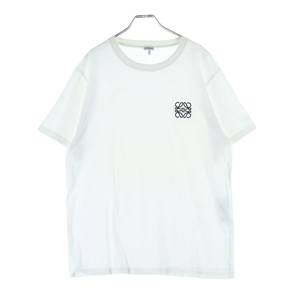 LOEWE(ロエベ) アナグラムロゴ刺繍 クルーネック半袖Tシャツ カットソー ホワイト H526Y22J26