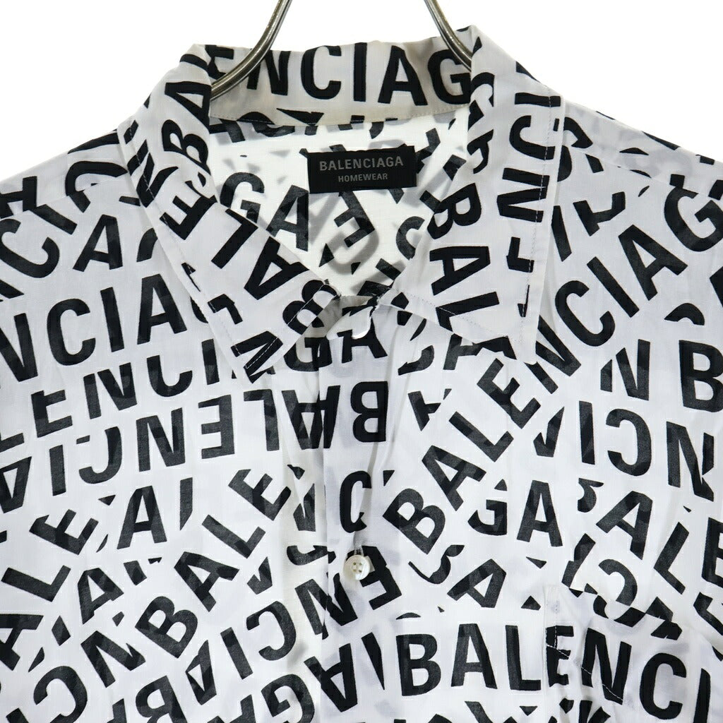 BALENCIAGA(バレンシアガ) 23SS HOMEWEAR BB Logo Rayon Shirt ロゴ 681812 TML21 レーヨンシャツ ホワイト