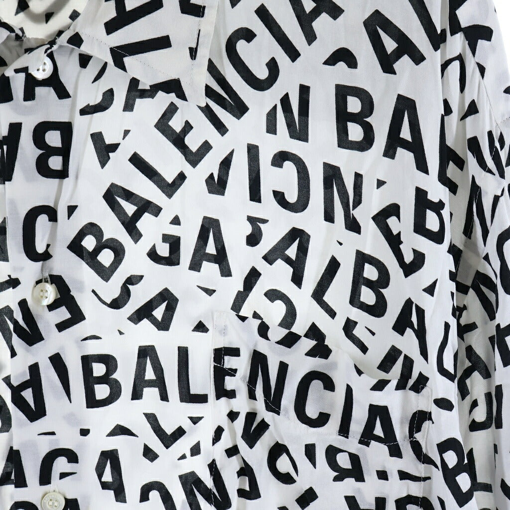BALENCIAGA(バレンシアガ) 23SS HOMEWEAR BB Logo Rayon Shirt ロゴ 681812 TML21 レーヨンシャツ ホワイト