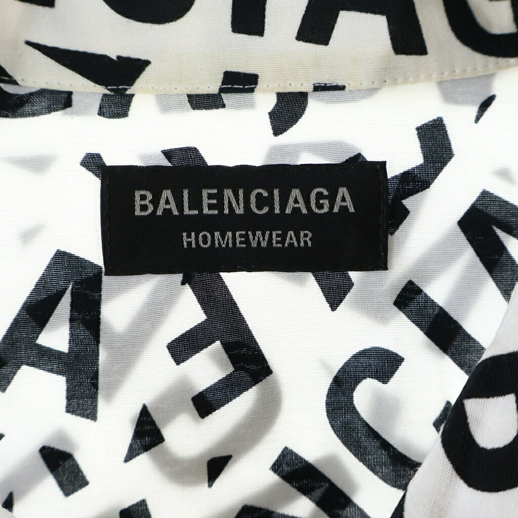 BALENCIAGA(バレンシアガ) 23SS HOMEWEAR BB Logo Rayon Shirt ロゴ 681812 TML21 レーヨンシャツ ホワイト
