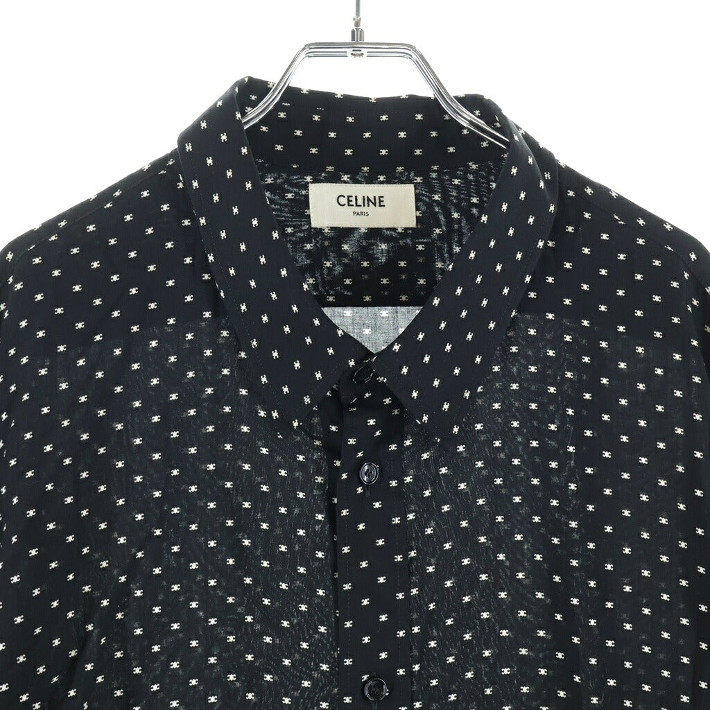 CELINE(セリーヌ) Triomphe Rayon Shirt トリオンフ 2C813313V 長袖シャツ ブラック