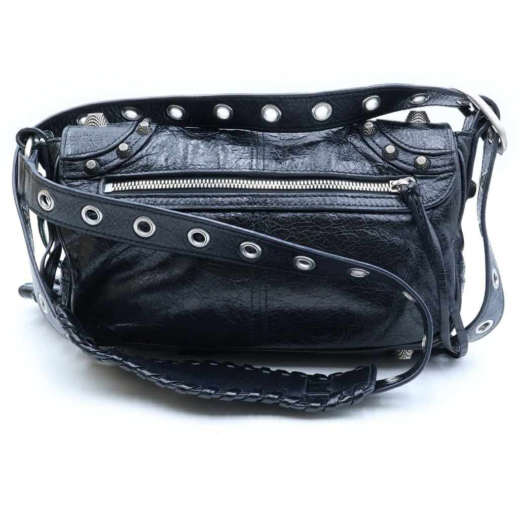 BALENCIAGA(バレンシアガ) E CAGOLE XS ルカゴール ショルダーバッグ ブラック レザー シルバー金具 719082