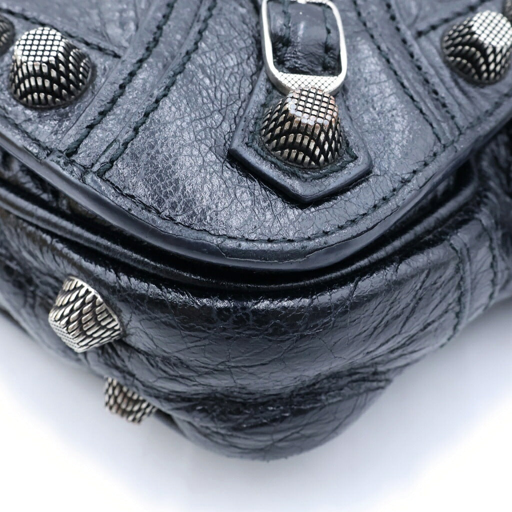 BALENCIAGA(バレンシアガ) E CAGOLE XS ルカゴール ショルダーバッグ ブラック レザー シルバー金具 719082