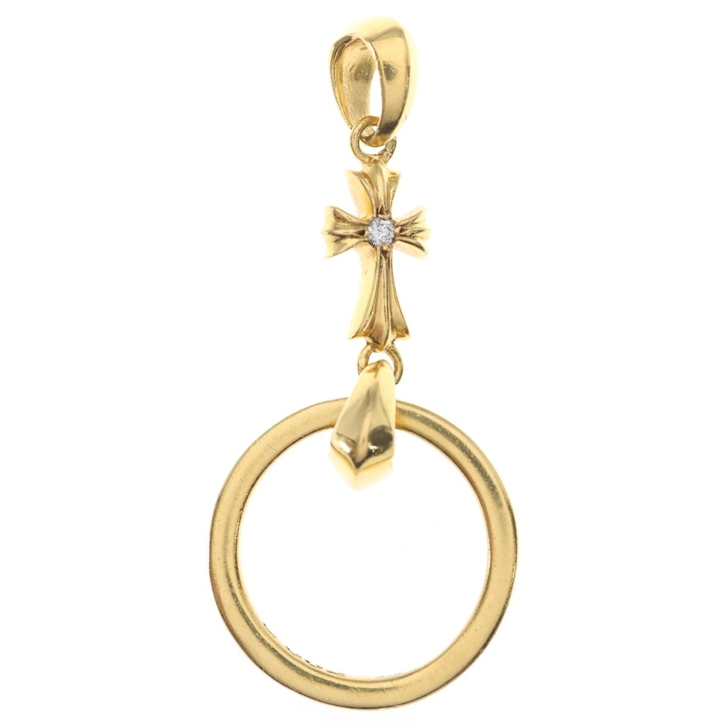 CHROME HEARTS(クロムハーツ) 22K EWLP NTFL BBF 1DIA ベイビーファットクロス アイウェアループ 1ダイヤ ペンダントトップ シルバー