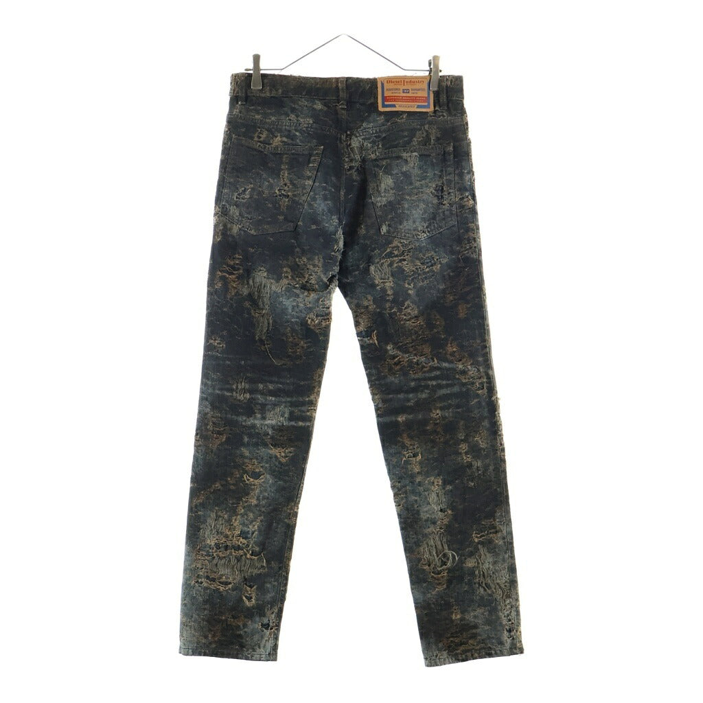 DIESEL(ディーゼル) D-FINITIVE-FSF2 ダメージ加工 コーティングデニムパンツ A16918 ブラック