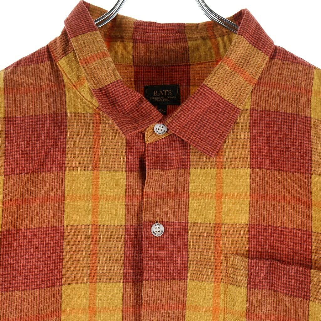 RATS(ラッツ) 26SS COTTON CHECK SHIRT コットンチェック長袖シャツ 26RS-0309 オレンジ