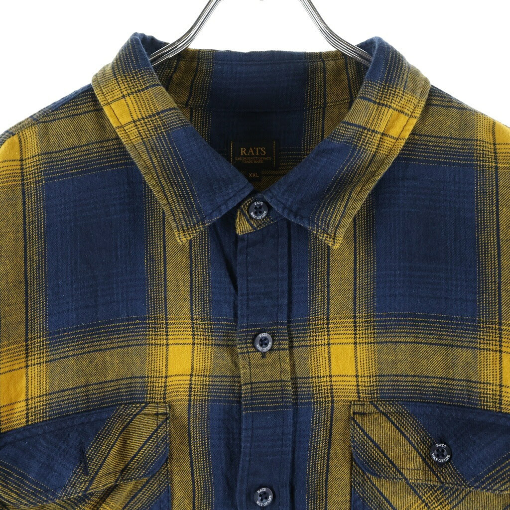 RATS(ラッツ) 25SS COTTON LINEN CHECK SHIRT コットンリネンチェック長袖シャツ 25RS-0307 イエロー
