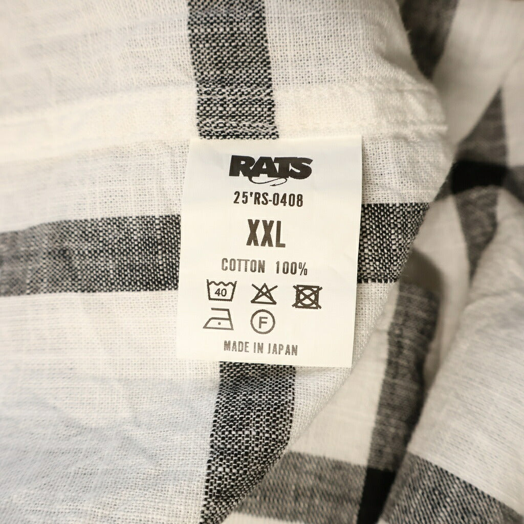 RATS(ラッツ) 25SS WIND PEN CHECK SHIRT ウィンドペンチェック長袖シャツ 25RS-0408 ホワイト/ブラック