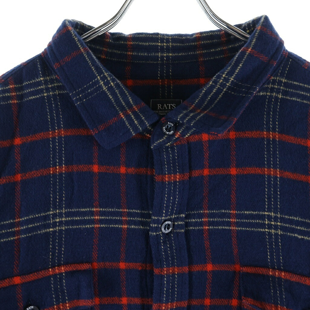 RATS(ラッツ) 26SS CHECK FLANNEL SHIRT チェックフランネル長袖シャツ 26RS-0905 ネイビー