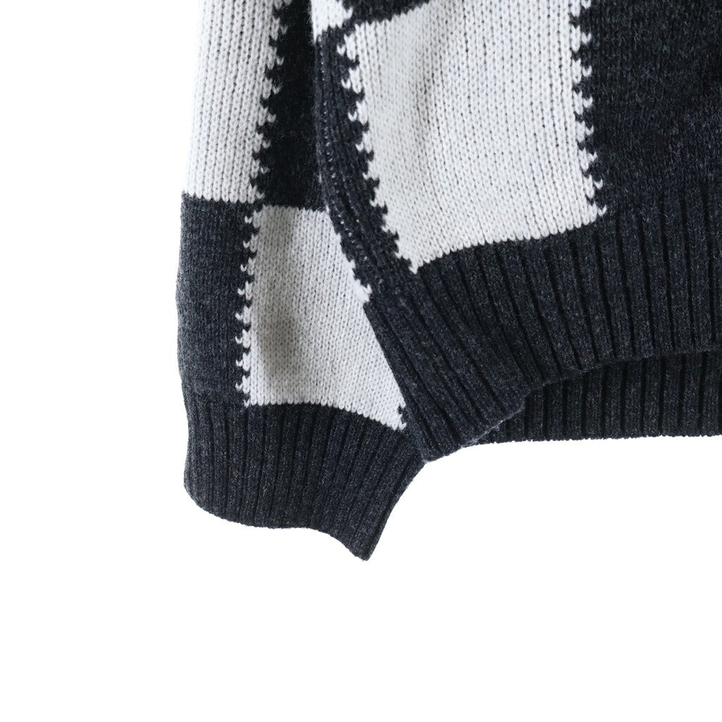 RATS(ラッツ) 25AW ARGYLE KNIT CARDIGAN アーガイル柄ニットカーディガン 25RN-1108 グレー/ホワイト