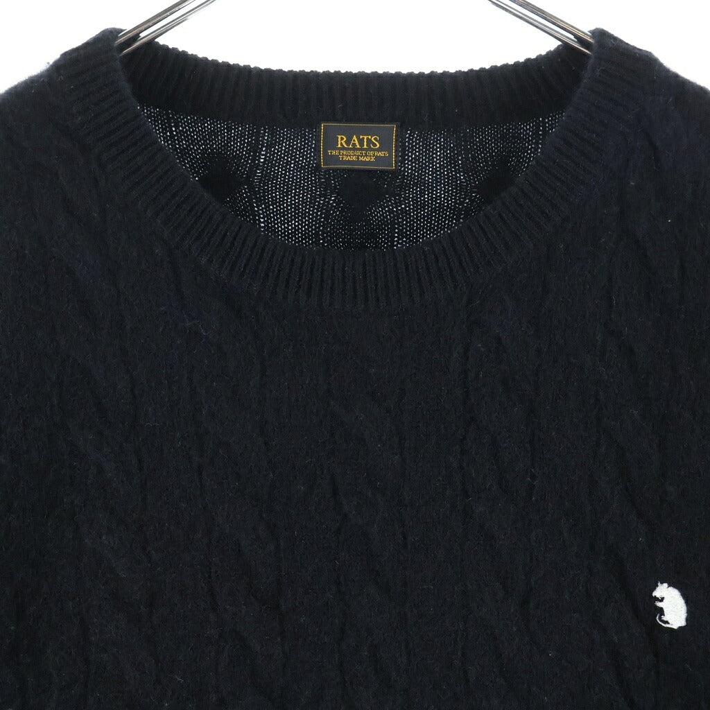 RATS(ラッツ) 24AW CASHMERE CABLE KNIT カシミヤケーブルクルーネックニット 24RN-1011 ブラック