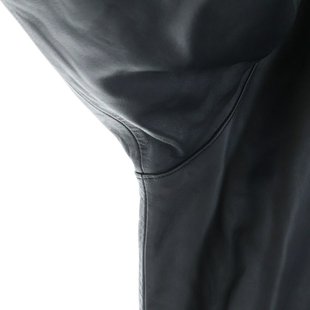 SCHOTT(ショット) 24AW LEATHER FULLZIP PARKA ラムレザーフルジップパーカー 782-3950080 ブラック