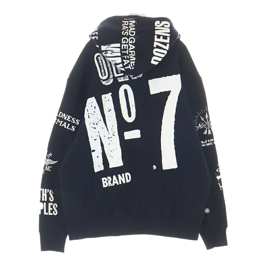 RATS(ラッツ) 25AW CRAZY HOODIE クレイジープリントプルオーバーパーカー 25RTC-0904 ブラック