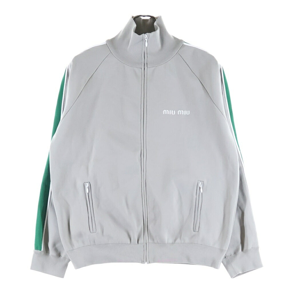miumiu(ミュウミュウ) 26SS Technical Fabric Zip-up Sweatshirt テクニカルファブリック ジップアップ スウェット ジップアップジャケット MMF00U S000 1480 グレー