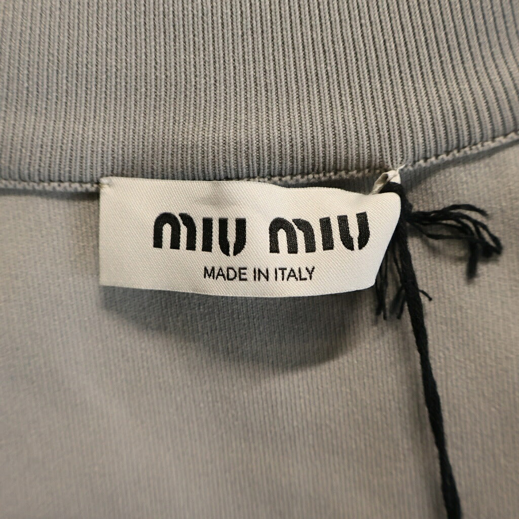 miumiu(ミュウミュウ) 26SS Technical Fabric Zip-up Sweatshirt テクニカルファブリック ジップアップ スウェット ジップアップジャケット MMF00U S000 1480 グレー