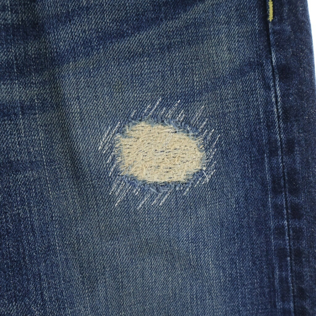 HYSTERIC GLAMOUR(ヒステリックグラマー) 23SS RW CLASH加工 スリムストレートデニムパンツ インディゴ 02251AP51