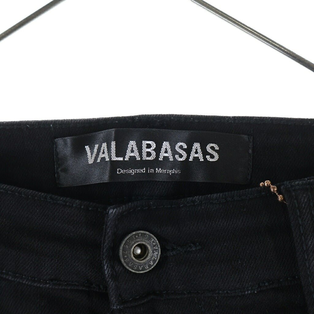 VALABASAS(ヴァラバサス) ダメージ加工 スキニーパンツ ブラック