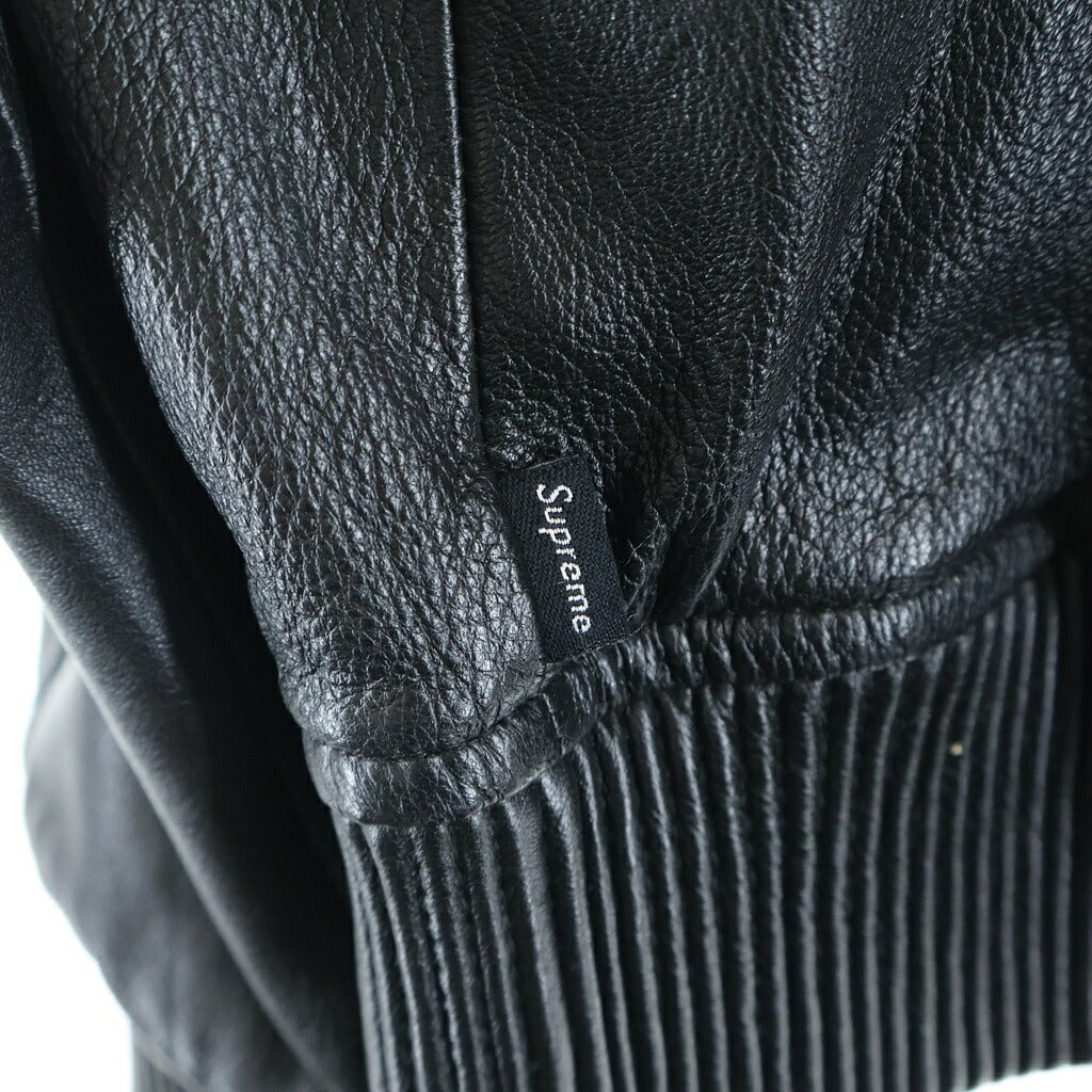 SUPREME(シュプリーム) 18SS Studded Arc Logo Leather Jacket スタッズ ロゴ レザージャケット ブラック