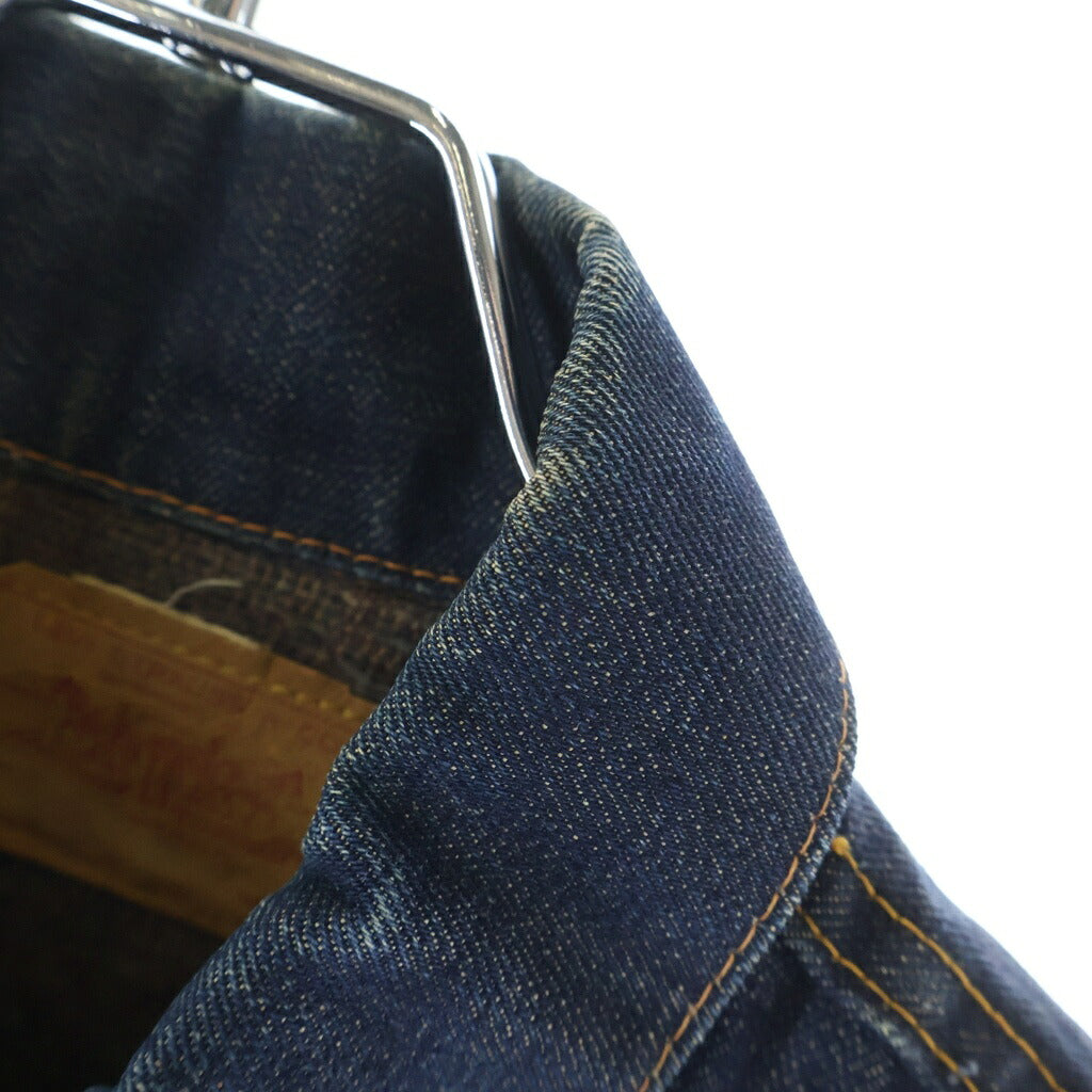 Levi's(リーバイス) VINTAGE 60s-70s ノンウォッシュ 真紺 70505-0317 BIGE レインボーステッチ 横縞 ブランケット Gジャン ネイビー