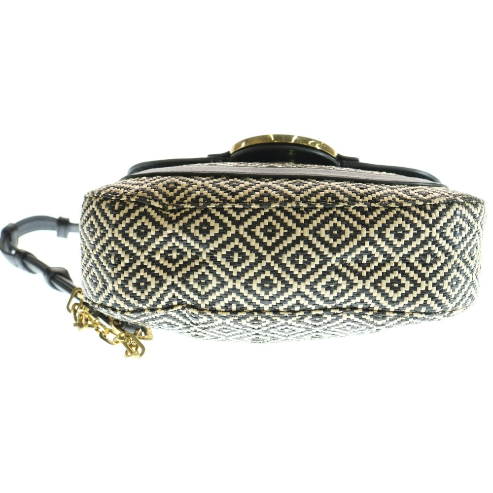 TORY BURCH(トリー バーチ) チェーンストラップ ロゴプレート ショルダーバッグ ブラック/ホワイト レディース