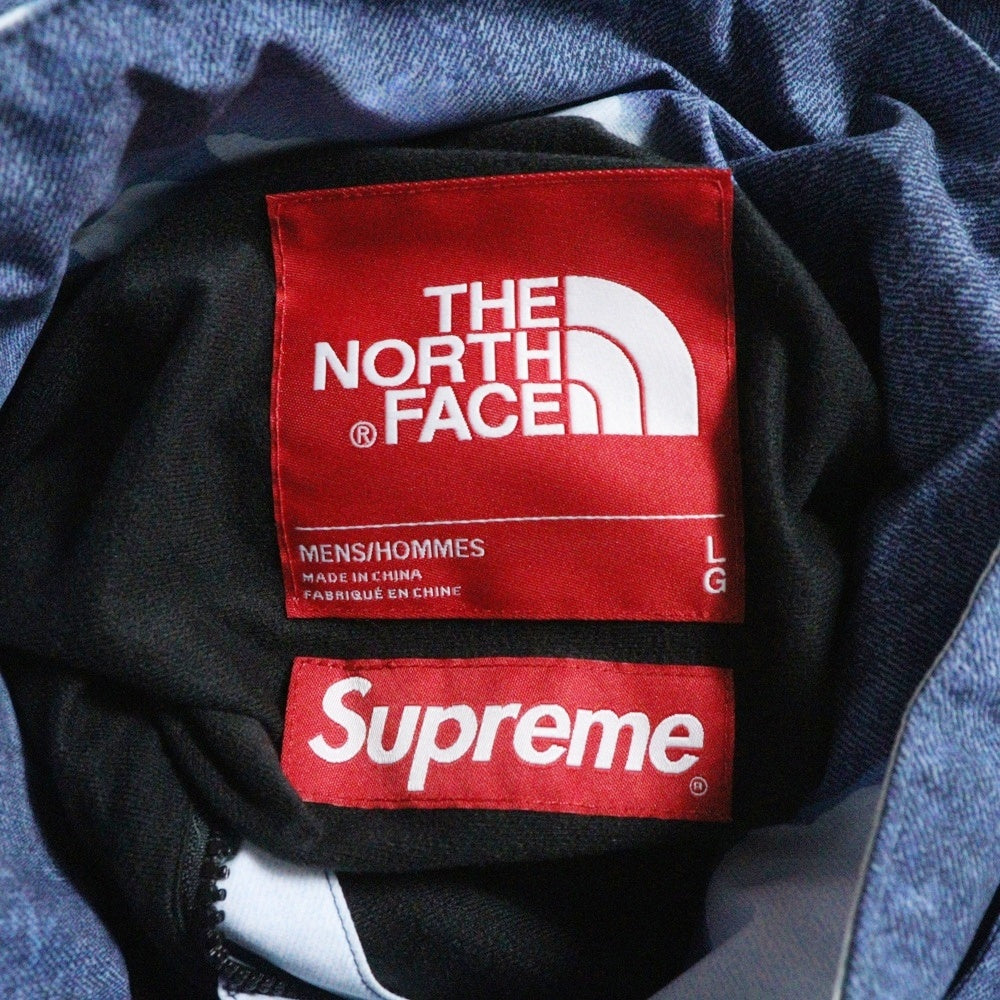 SUPREME(シュプリーム) 21AW × THE NORTH FACE Bleached Denim Print Mountain Jacket NP52100I ブリーチデニムプリントマウンテンジャケット ブルー