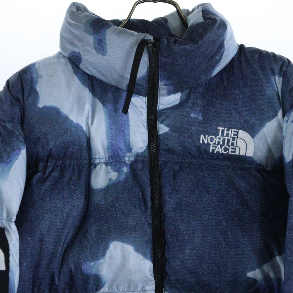 SUPREME(シュプリーム) 21AW × THE NORTH FACE Bleached Denim Print Nuptse Jacket ND52100I ノースフェイス ブリーチデニムプリントヌプシダウンジャケット アウター ブルー